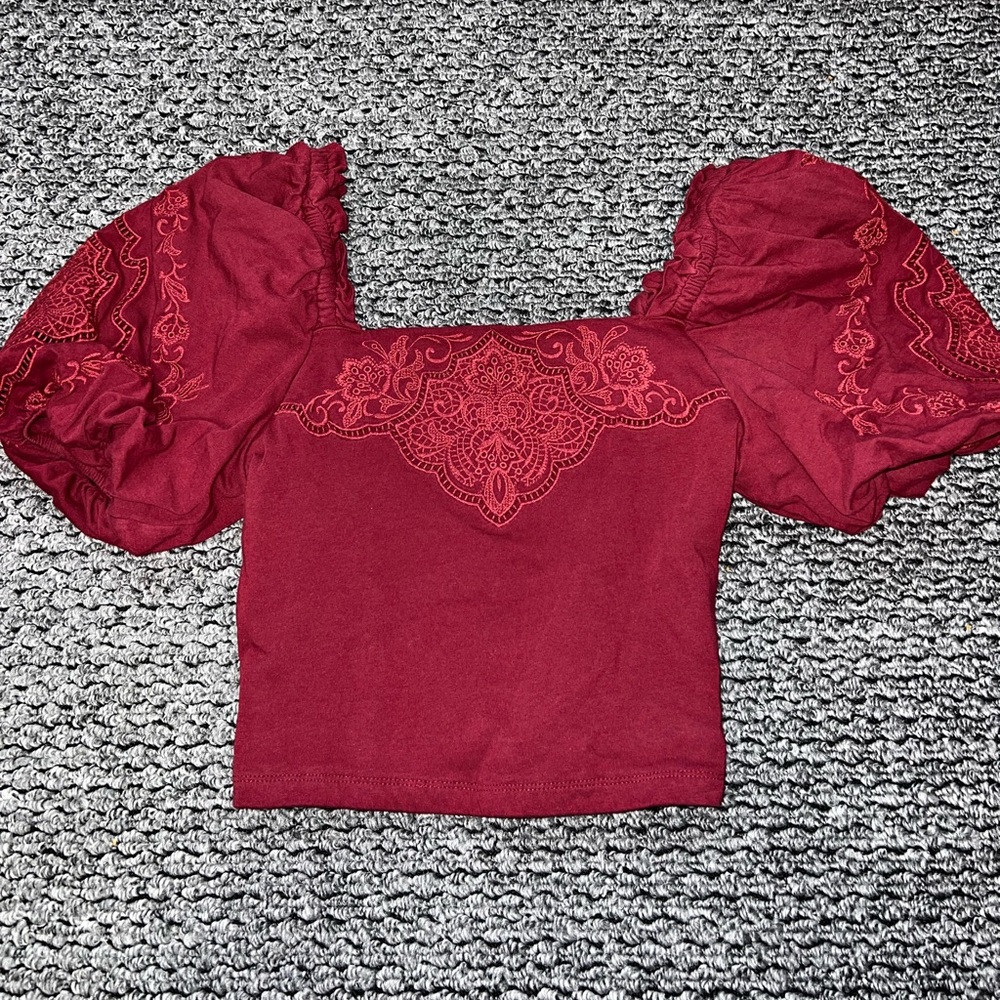 Express Burgundy Crop Top